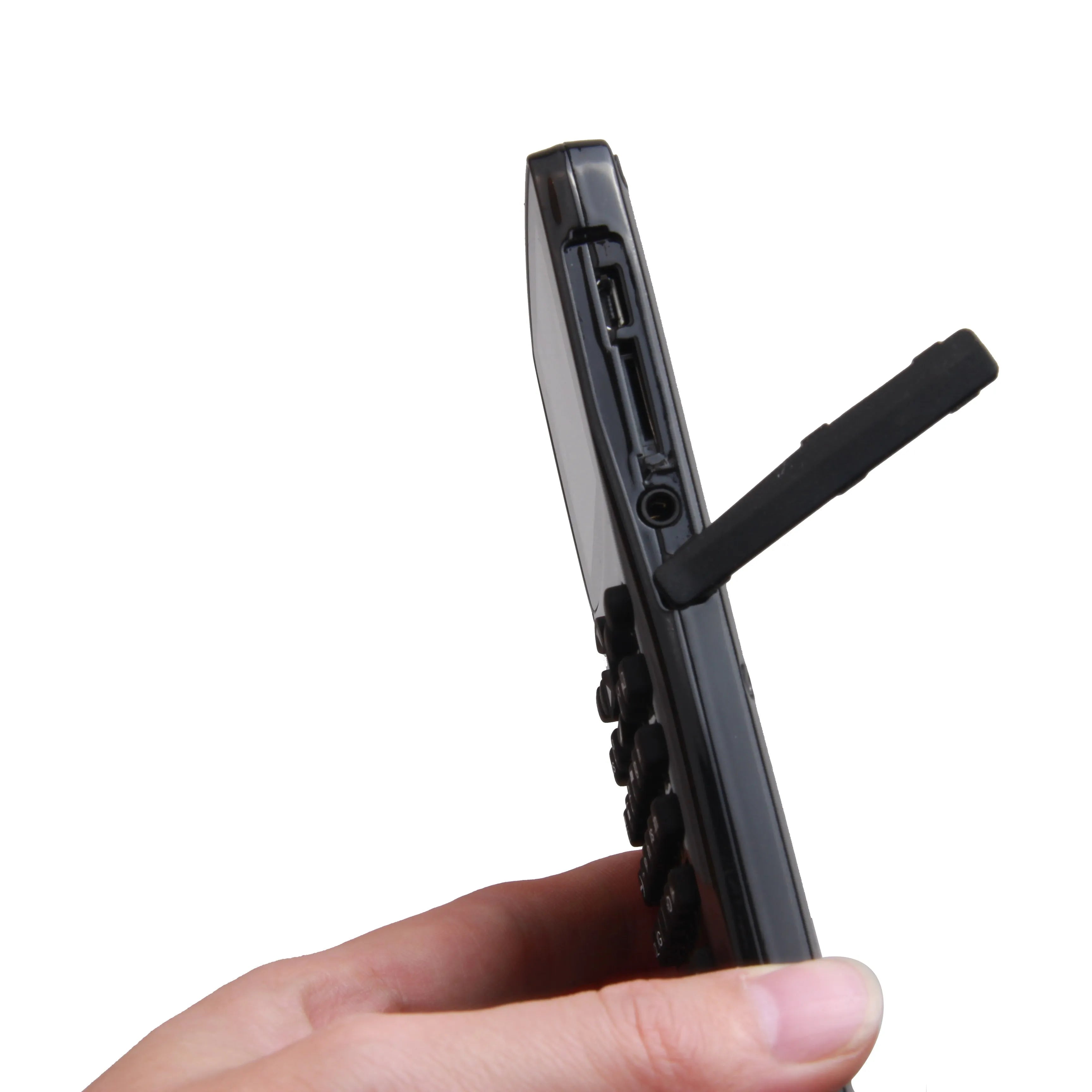 Black multifunctional e-book reader with 2.8cm screen displaying text, featuring adjustable strap and media playback controls.