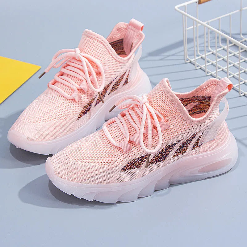 Women's cowhide leather sports casual shoes with high ankle opening and flat heel