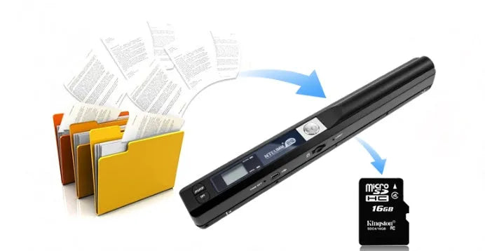 Portable A4 document scanner 900DPI CIS USB 255x33x25mm on desk