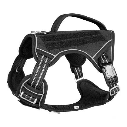 Tactical dog chest strap harness in Oxford cloth, shown in camouflage colour.