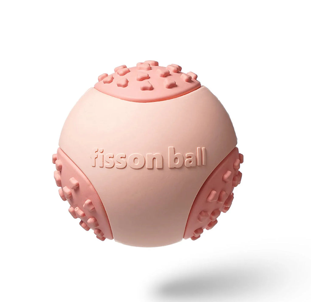 Green rolling ball dog toy for small to medium dogs measuring 64mm diameter