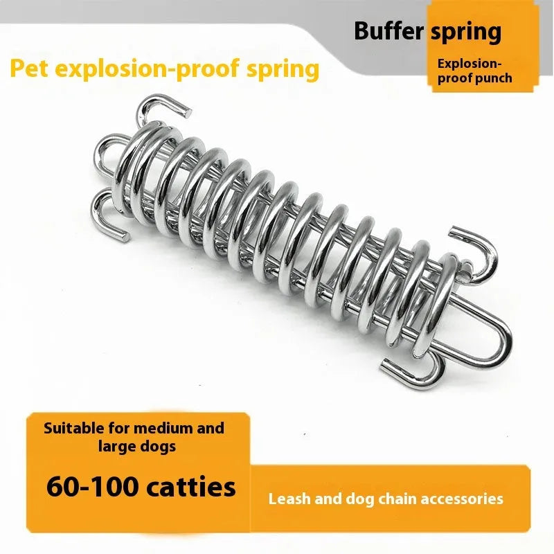 Dog hand holding rope chain with stainless steel compression spring for dogs 30-60 kg