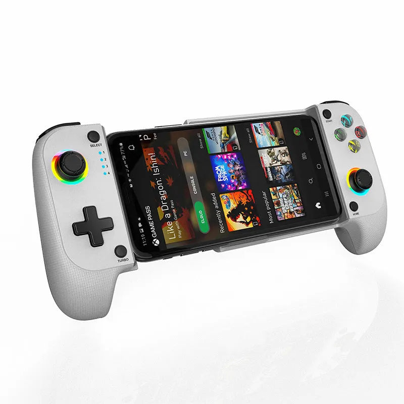 Bluetooth wireless stretching mobile game controller handle for smartphones with Type-C port