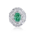 S925 silver geometric ellipse ring with Palai Bahao emerald stone in multiple colour options