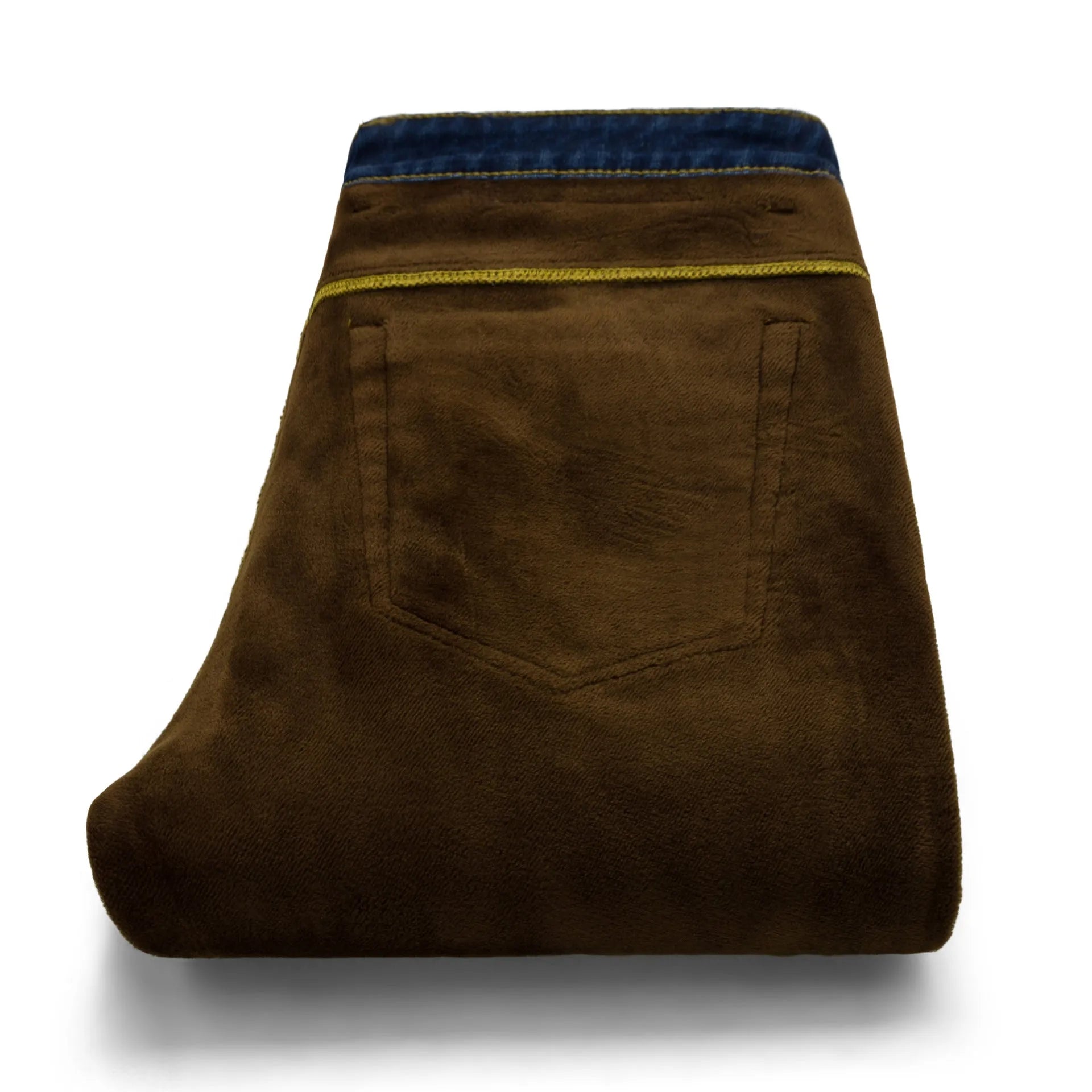 Men's cotton velvet lined straight leg jeans winter warm trousers in black and blue, sizes 28-42