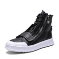 Men's black high-top sneaker style winter ankle boots with a microfiber upper.
