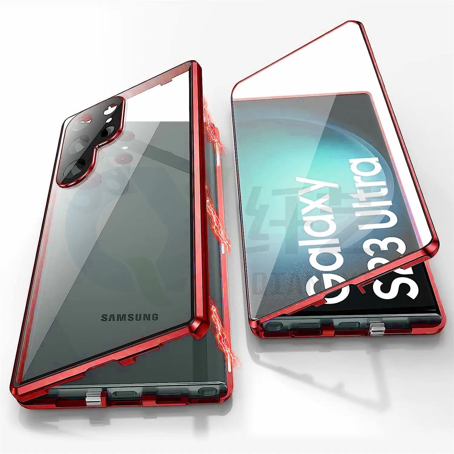 Metal magnetic king phone case with peep-proof mirror for Samsung S24 Ultra in multiple colours
