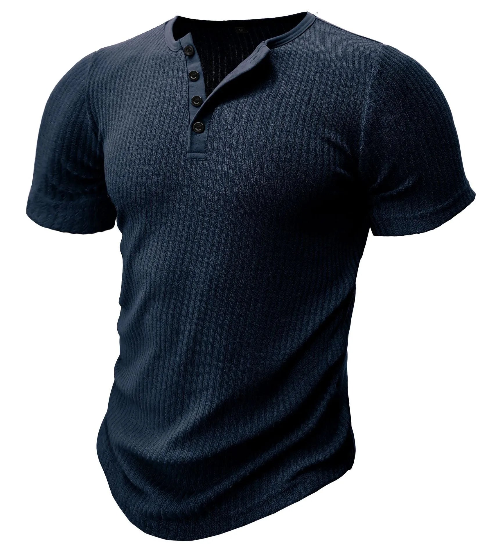 Man wearing a slim-fit solid colour polyester sports t-shirt in a muscle tee style.