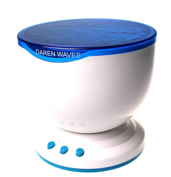 Blue coloured ocean theme projection lamp with DLP correction for children's rooms.