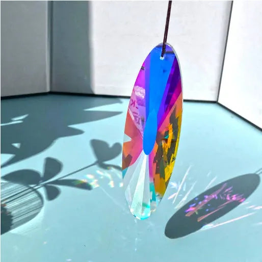 Rainbow electroplated crystal Christmas tree garden decoration hanging outdoors
