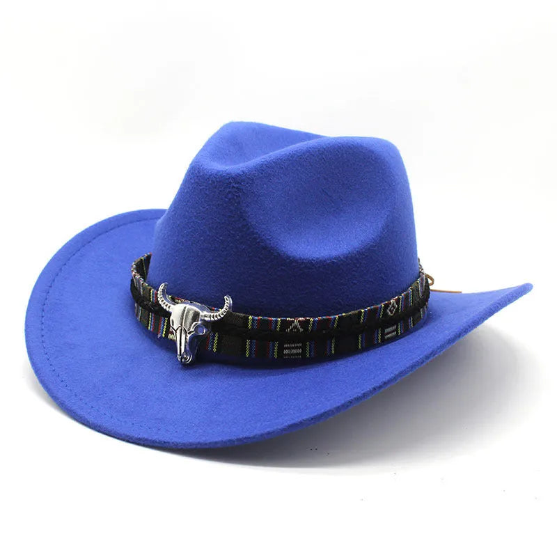 Wool blend Western cowboy hat with wide brim and bell crown in multiple colour options.