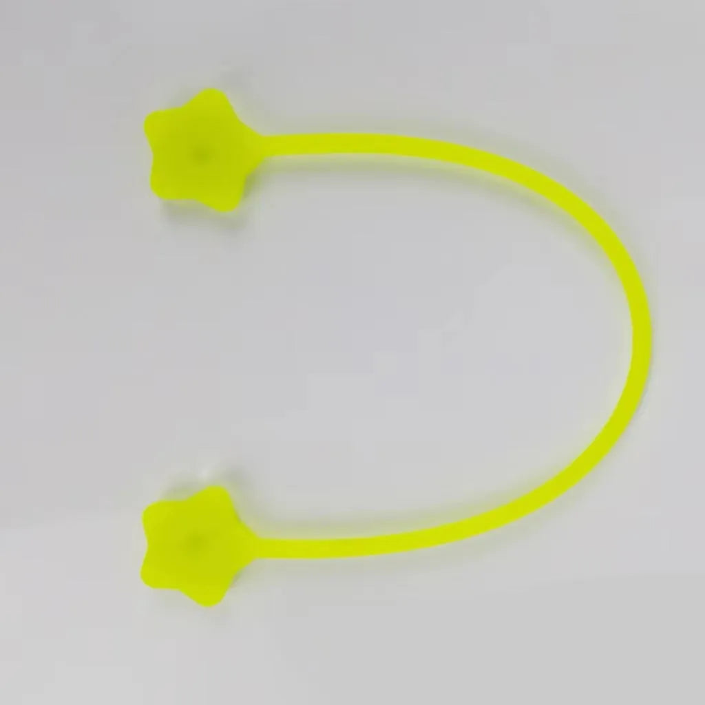 Star magnet silicone wire winder clip in various colours showing wire organisation function