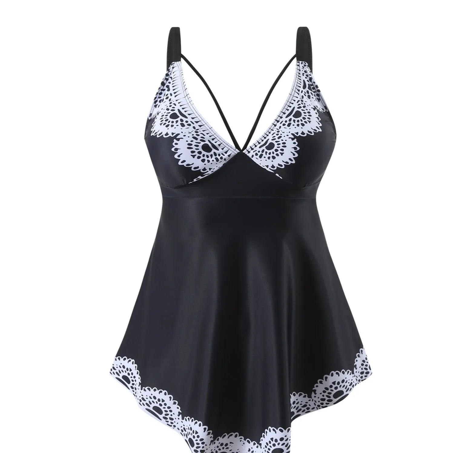 Plus size two-piece bikini swimsuit in quick-drying polyester fabric for swimming