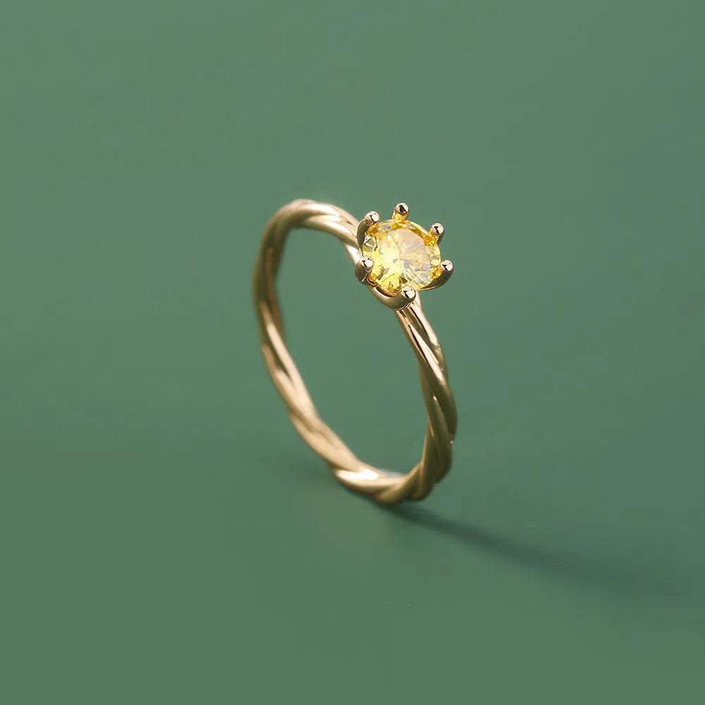 Adjustable metal zircon ring in geometric style, unisex design, available in multiple colours