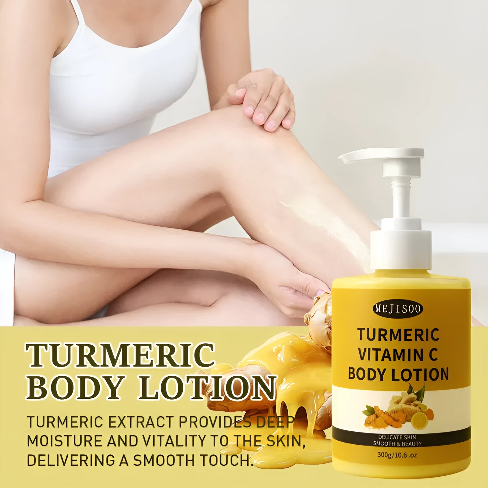 Turmeric VC body lotion 300g jar with hydrating and firming skin rejuvenation cream