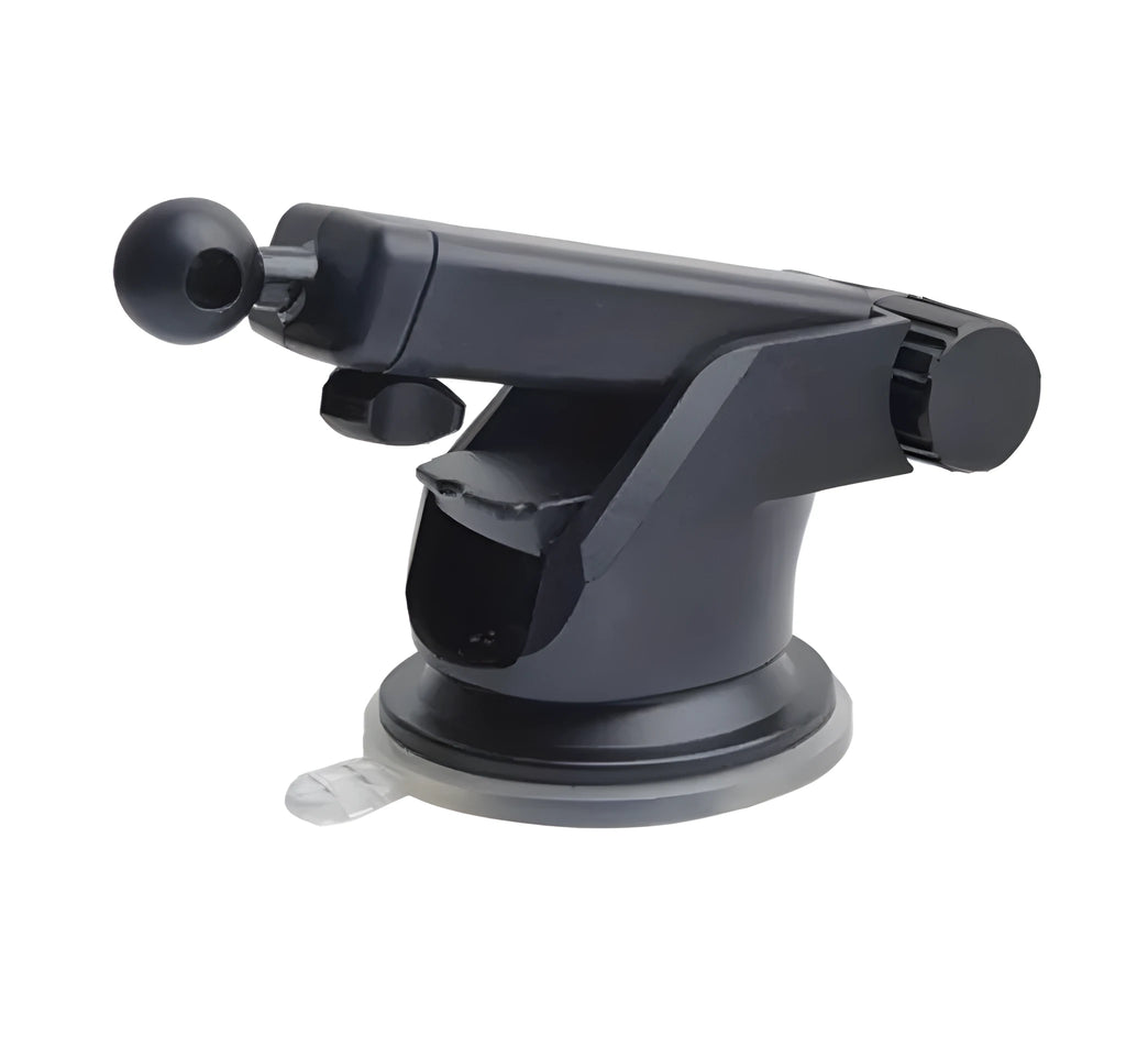 Universal telescopic long rod car phone mounting bracket made from black ABS plastic.