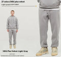 Men's solid colour cotton velvet sweatpants with ankle band design in dark brown