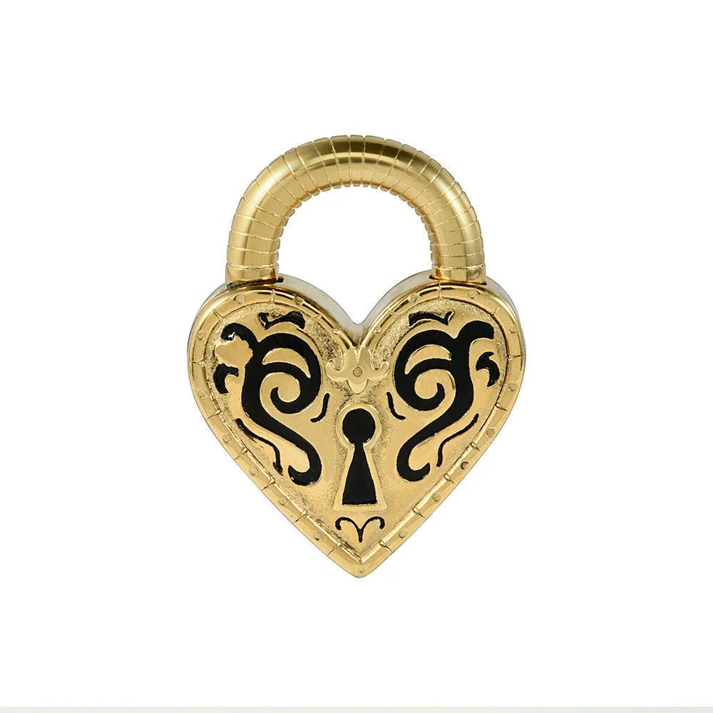 Heart-shaped stainless steel earrings with electroplated gold and steel colour finishes