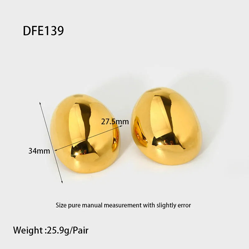 Geometric line stud earrings with 18K gold plating and glazed surface in DFE139 colour
