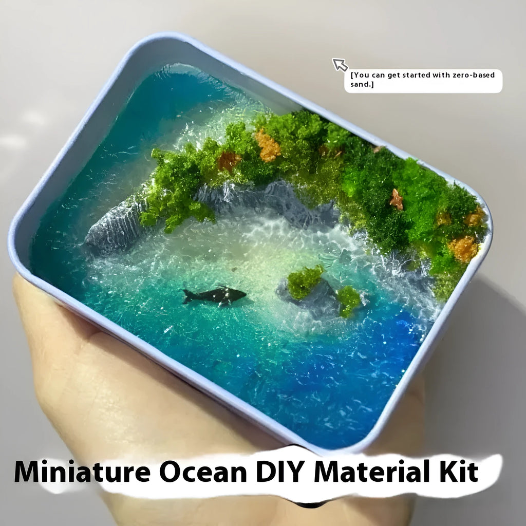 DIY bamboo marine landscape handmade model ornament with whale and beach themes