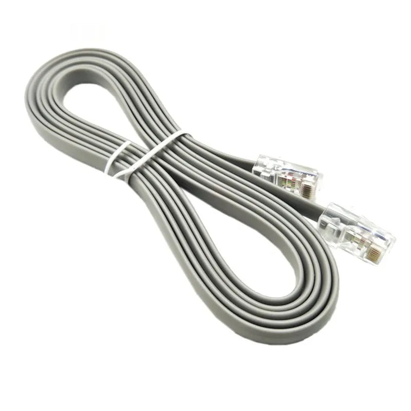 Silver grey 2 metre CAT6 network cable with RJ45 connectors