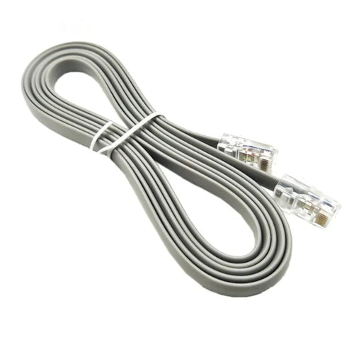 Silver grey 2 metre CAT6 network cable with RJ45 connectors