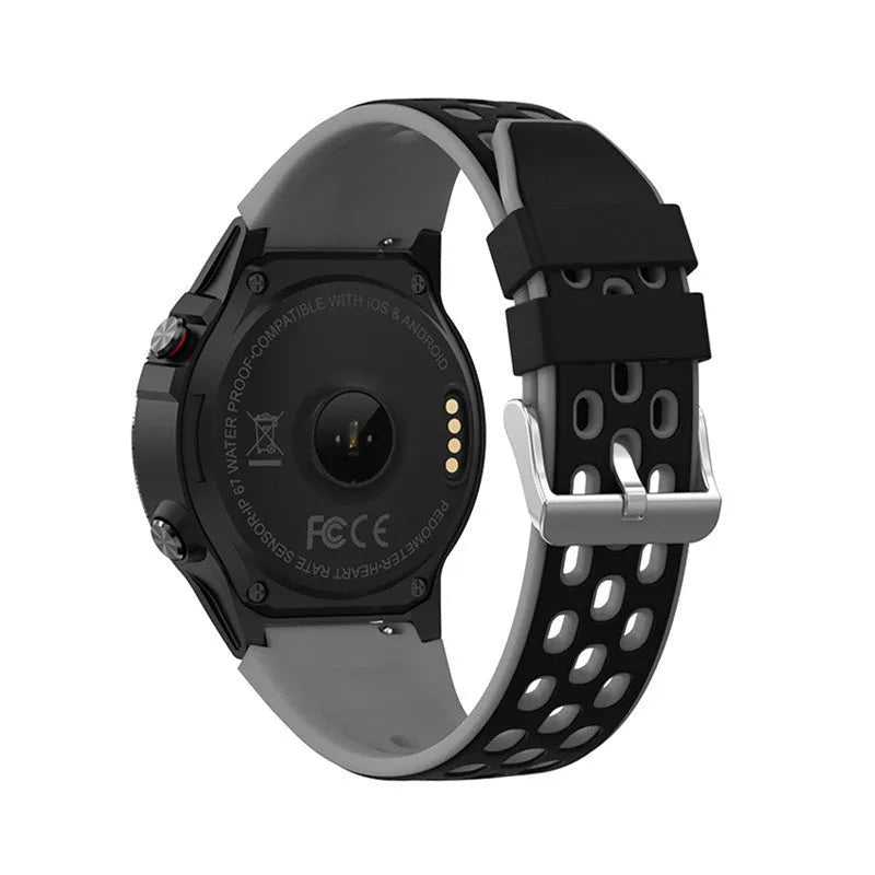 Sports smart watch with 1.3 inch touch screen and silicone wrist strap in four colour options