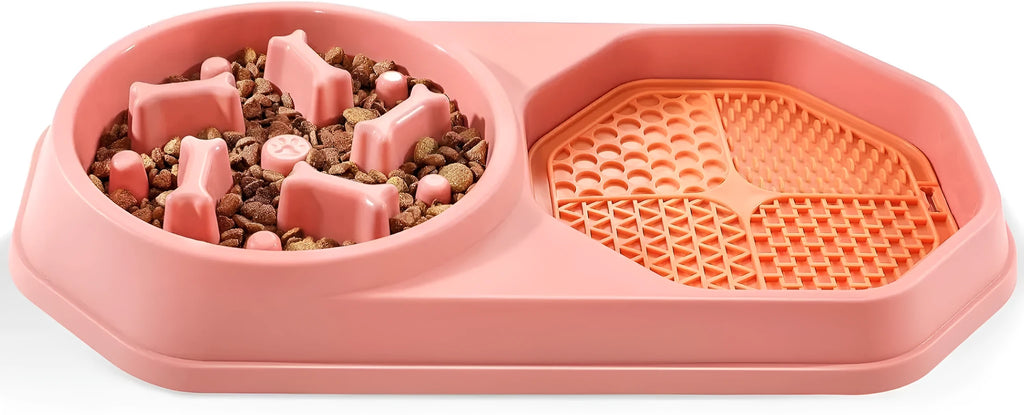 Blue slow feeder dog bowl with maze pattern for small to medium dogs measuring 37cm diameter