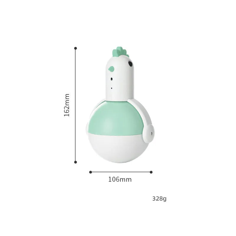 Green electric cat toy chicken with laser light and automatic movement features