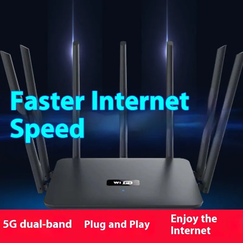 Dual-frequency 5G Gigabit router in white or black with wall-through coverage for whole-home WiFi
