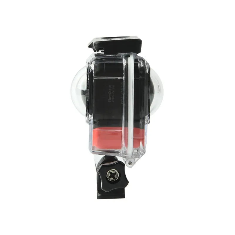 Transparent waterproof housing case for Insta360 One RS panoramic camera with dimensions 9×8×4.5cm