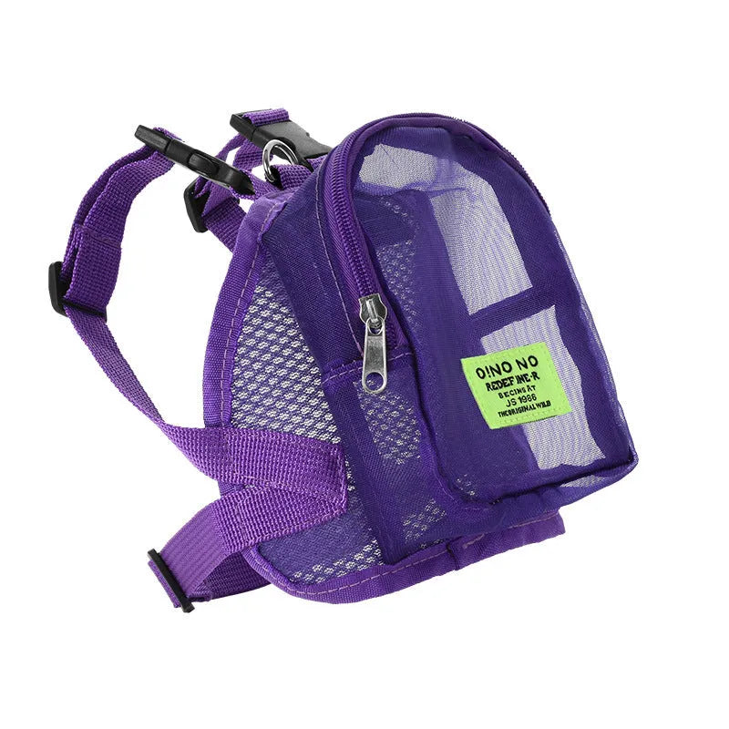 Solid colour breathable polyester backpack for dog walking essentials