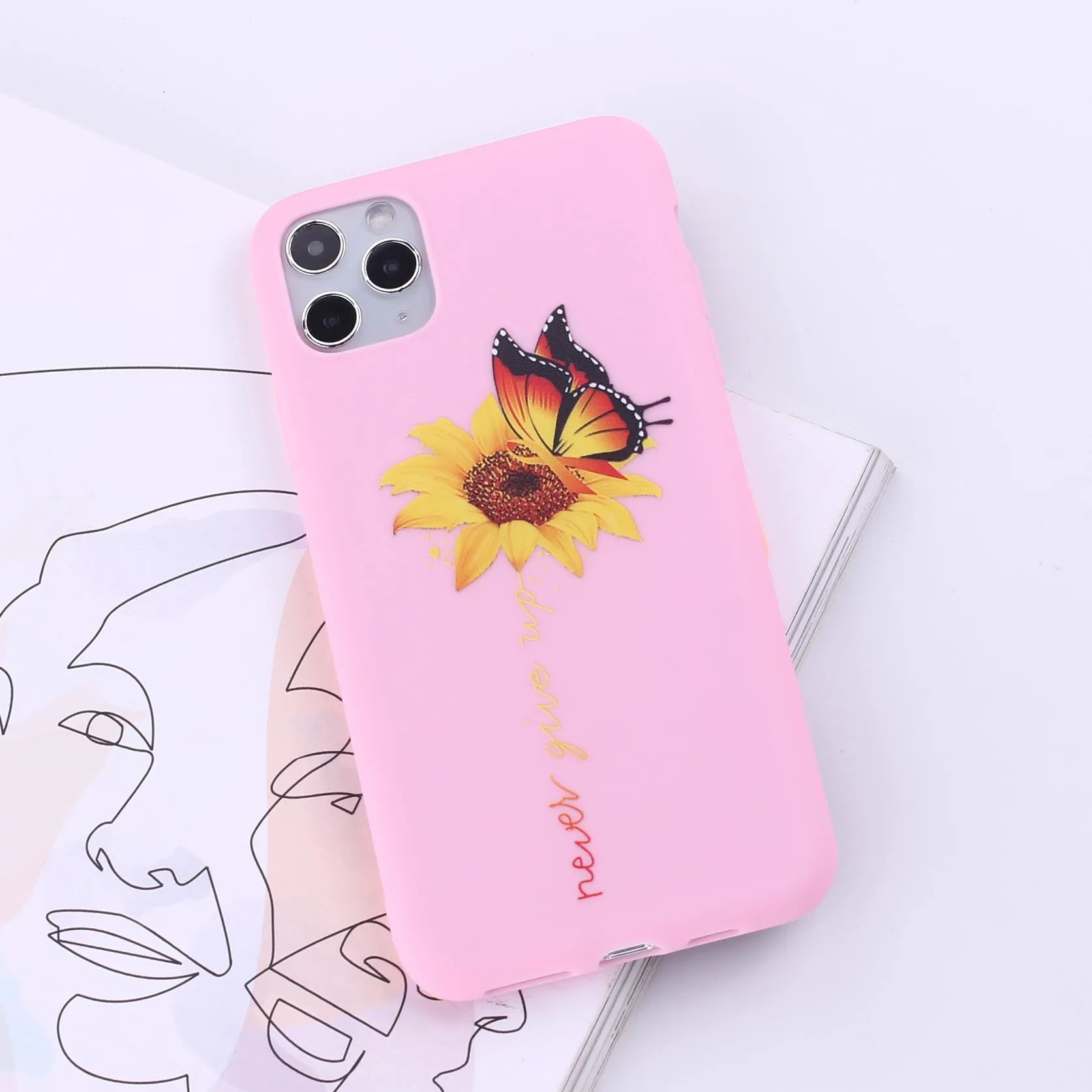 TPU mobile phone back cover for iPhone in one of 14 colour options, showing European/American painted style.