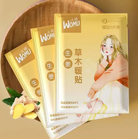 Self-heating herbal warming plaster in four formulation options for abdominal application