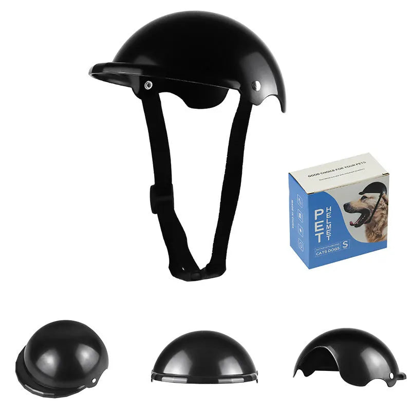 S size plastic pet helmet for motorcycle safety in four colour options