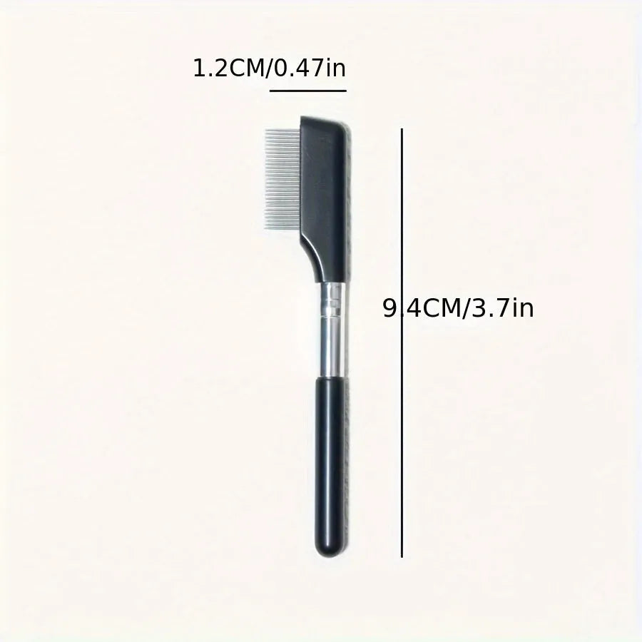 Black pet grooming brush with soft bristles for tear stain removal and integrated comb section