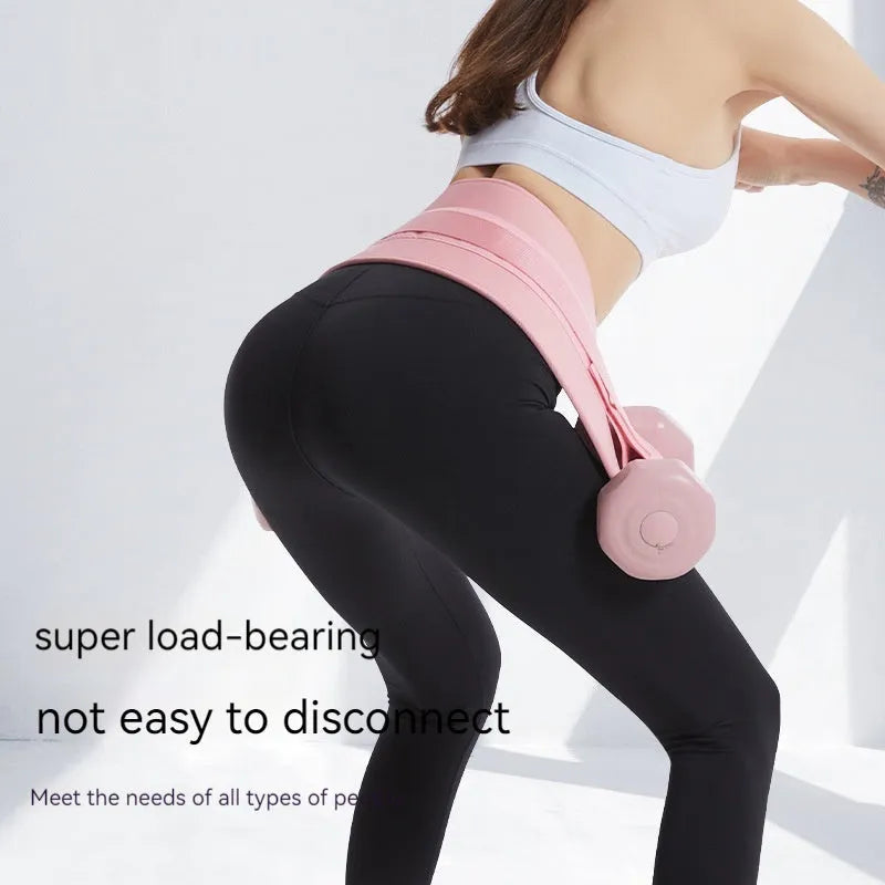 Black and pink weight-bearing hip bridge training belt for fitness and yoga