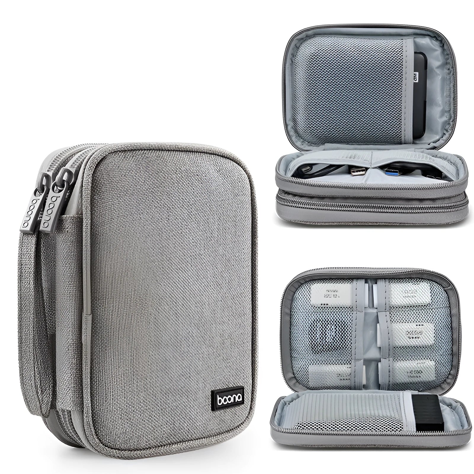2.5-inch hard disk protective cover in black or grey, showing hard-shell and Oxford cloth style options