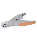 Battery-operated dog nail clipper with imitation bloodline guide on ABS plastic housing