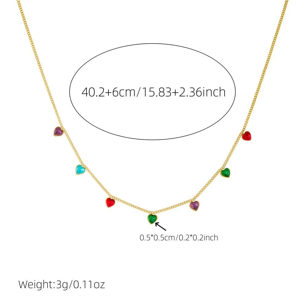Women's gold-plated stainless steel heart necklace with adjustable 41-50cm chain