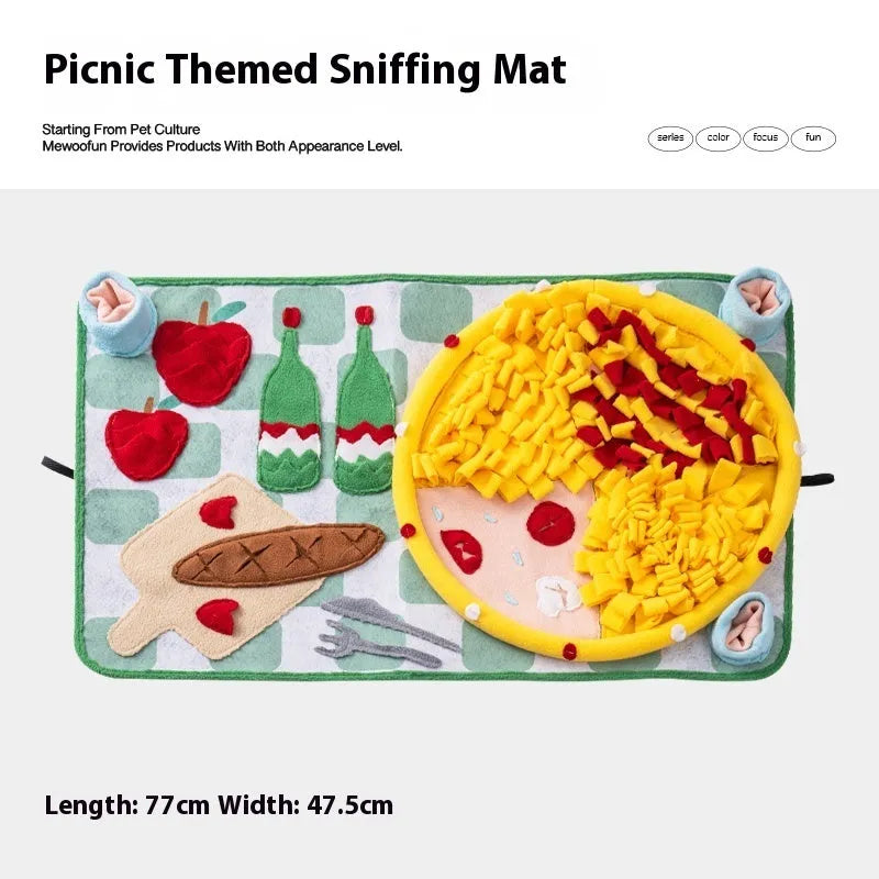 Plastic fabric dog sniffing mat pet toy for treat hiding and mental stimulation