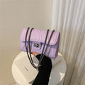 Retro textured diamond small bag in horizontal square shape with eight colour options