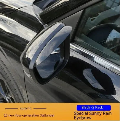 Black Warrior and translucent window deflector sets for a 2023 Mitsubishi Outlander.