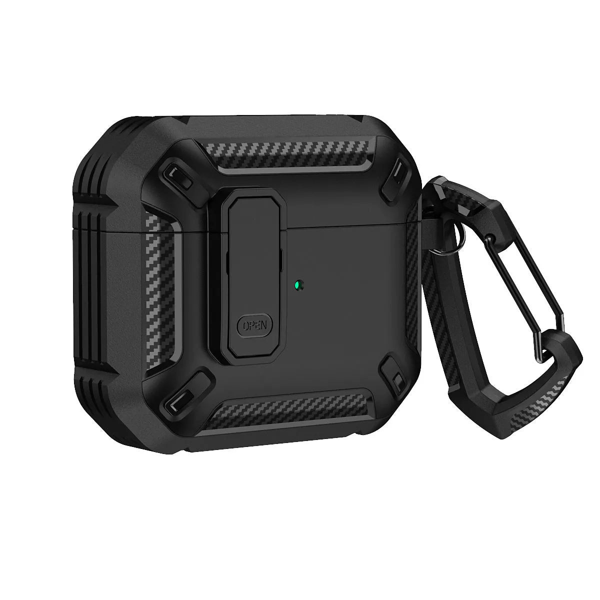 Two-tone plastic protective case with hook for Apple AirPods charging case