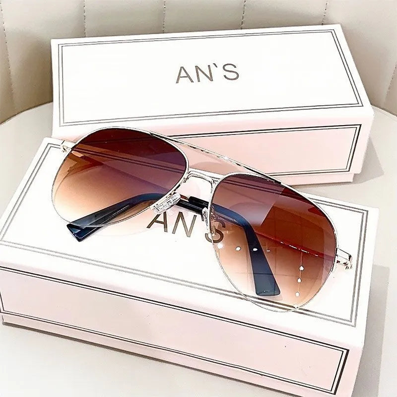 Metal frame aviator sunglasses with resin lenses in multiple colour options for driving and riding