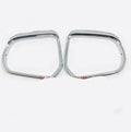 Plastic rearview mirror protection covers in electroplated silver and carbon fibre black finishes