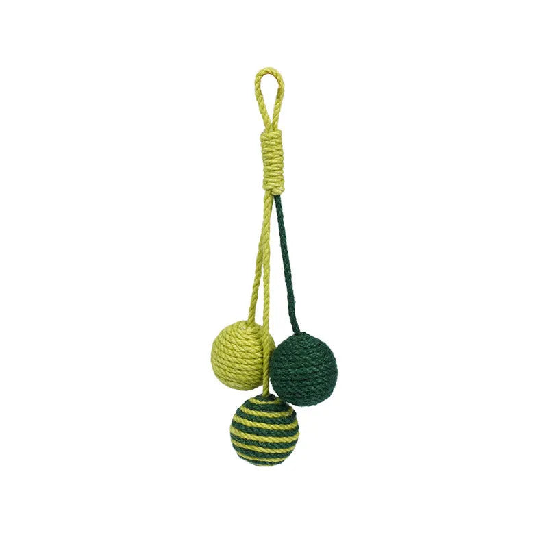 Cat toy set with four different interactive toys including teaser stick and catnip balls