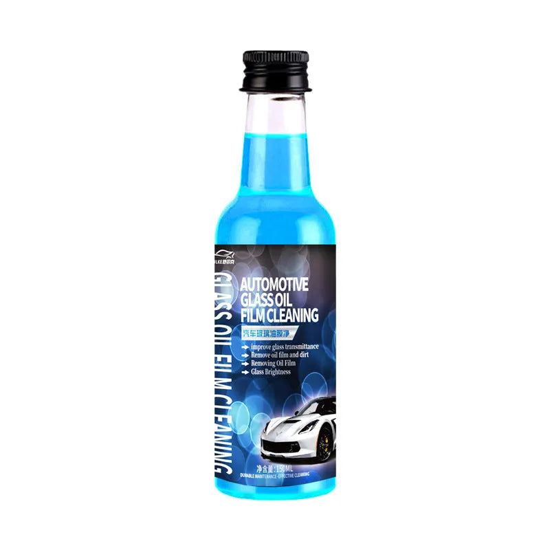 150ml Car Glass Oil Film Remover spray bottle in yellow and blue packaging options.