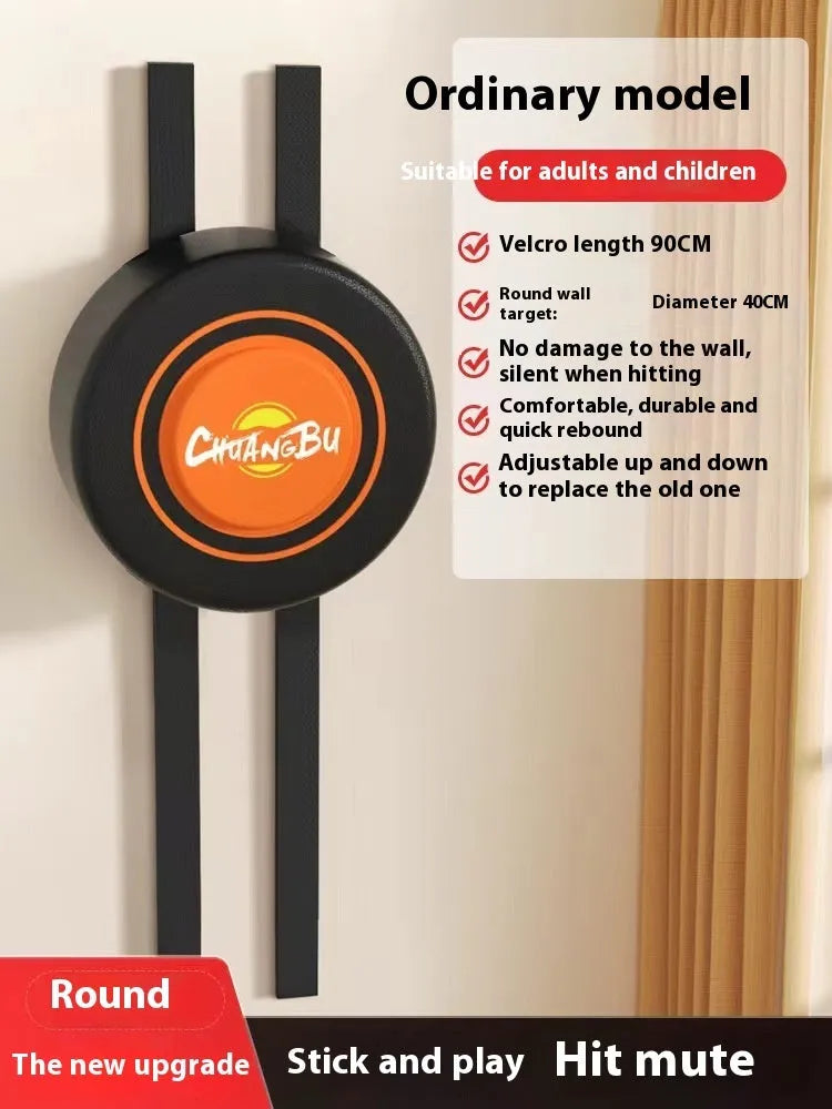 Hanging boxing sandbag wall target with PU leather construction for home fitness training