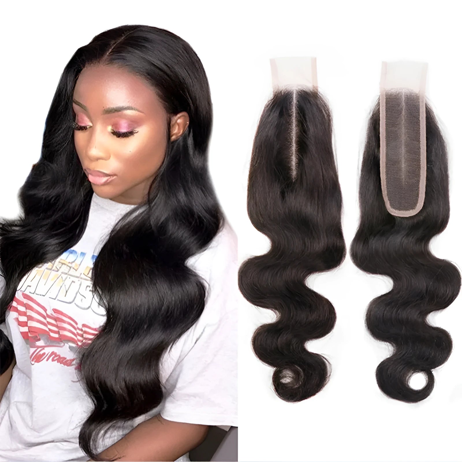 Straight natural colour human hair wig for women with hand-woven construction